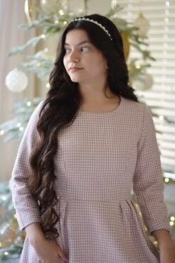 Asos Pink Houndstooth Midi Dress -Women Dresses Store 018C0C3B 7838 4A3E A44E 7136A61FC1CA