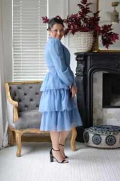 Prague Warm Blue Tulle Dress -Women Dresses Store 02FB4D5E 176D 49A9 8FA8 2D9F2949B74F