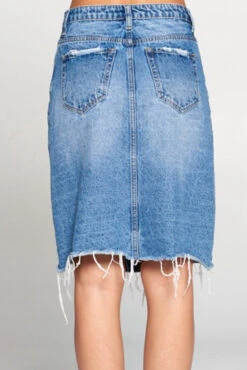 Deanna Structured Buttoned Denim Skirt -Women Dresses Store 04107778 6D18 49AE 9E4B F999821E026B