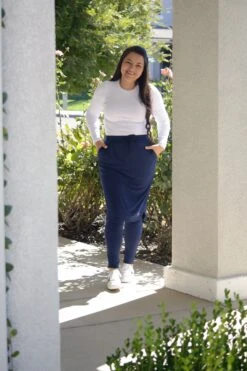 Palermo Navy Athletic Skirt (long Leggings) -Women Dresses Store 073AE532 AD36 4C76 97D5 E3DC6C3331B3