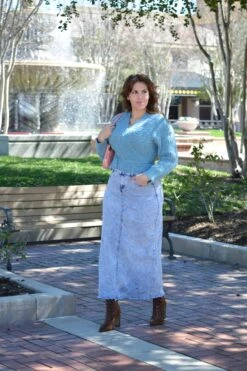 Sofia Acid Wash Maxi Length Denim Skirt -Women Dresses Store 07CF2865 220C 41BC BBE4 EB7334A20FD1