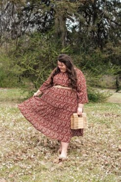 Asher Burgundy Floral Textured Dress -Women Dresses Store 0850D520 4D71 4A62 84FF 0677F6538F77