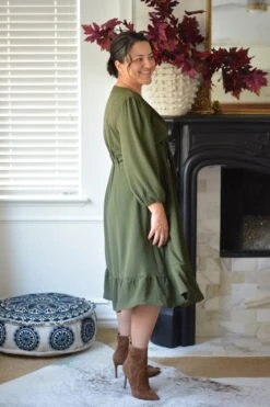 Tamara Dark Olive Green Dress -Women Dresses Store 0AD4D380 5985 450C 9E2A 5C9FBB553A63