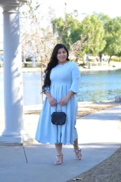 Berlin Sky Blue Scalloped Dress -Women Dresses Store 0D7F6243 CC4C 43E6 844A 325B010FE7AD