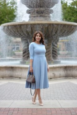 Valencia Blue Midi Dress -Women Dresses Store 0F7ED8C4 D207 480F BC01 90B8FCFD1443