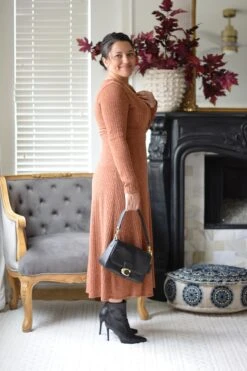 Gissi Rust Ribbed Wrap Dress 17 Gissi Rust Ribbed Wrap Dress -Women Dresses Store 127A6103 4E2D 4F93 854C C5C9F3D2A227