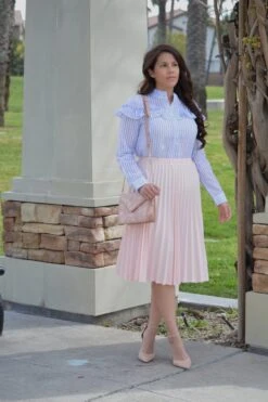 Cheryl Pink Pleated Skirt -Women Dresses Store 14E843E7 9668 4B9C A218 E22A334E05AA