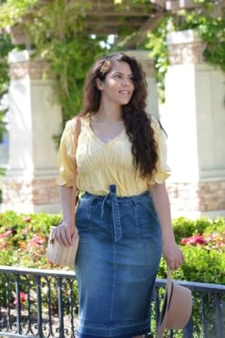 Earlene Vintage Wash Denim Skirt -Women Dresses Store 17647AD8 FA02 4485 9ADA 64B464874BC1