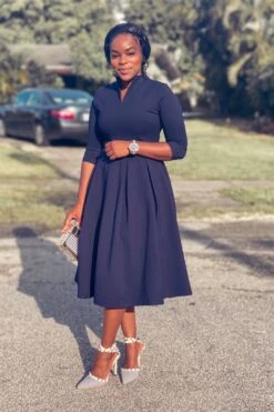Santorini Navy Blue Dress