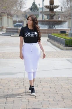 Pisa White Athletic Skirt (capri Leggings) -Women Dresses Store 1B677895 EE71 47B2 95C0 EB56DD1ECFA7