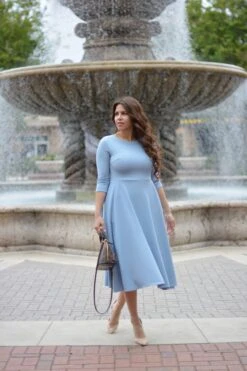 Valencia Blue Midi Dress -Women Dresses Store 1CF04195 D3DF 47C5 8F2B CA41B63FBADF