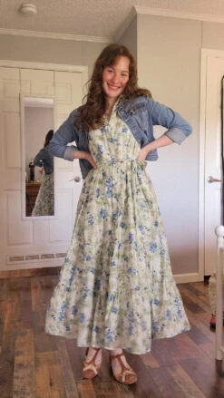 Georgia Blue Floral Midi Dress -Women Dresses Store 1EC0B53C AF32 423F B88B AB2E94314AB5