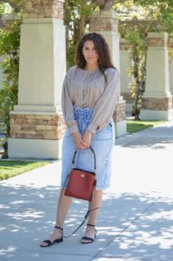 Adella Taupe Pintuck Top -Women Dresses Store 20B1708C 646D 4B01 B18E 6AECBB5B045D