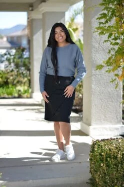 Dominica Black Faux Wrap Athletic Skirt (hidden Leggings) -Women Dresses Store 23AFD26F E386 44DA B00A 2EF9AD164184