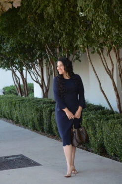 Lille Navy Scalloped Dress -Women Dresses Store 2528F10C FB61 430C A685 5CB6800B0F08