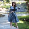 Capri Slate Blue Gray Velvet Puff Sleeve Dress -Women Dresses Store 2917944B 3A90 4EC7 9770 9FC4F029FEBF