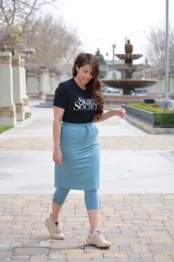 Pisa Teal Athletic Skirt (capri Leggings) -Women Dresses Store 2F85EA68 22DA 4CA7 A604 722A68365019