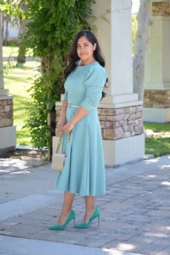 Capri Minty Blue Puff Sleeve Dress -Women Dresses Store 317D873A D702 4339 B9E3 412A33A58B84