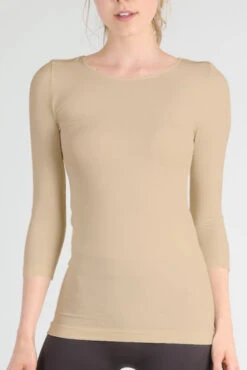 Chelsea Tan Seamless Top -3/4 Sleeve