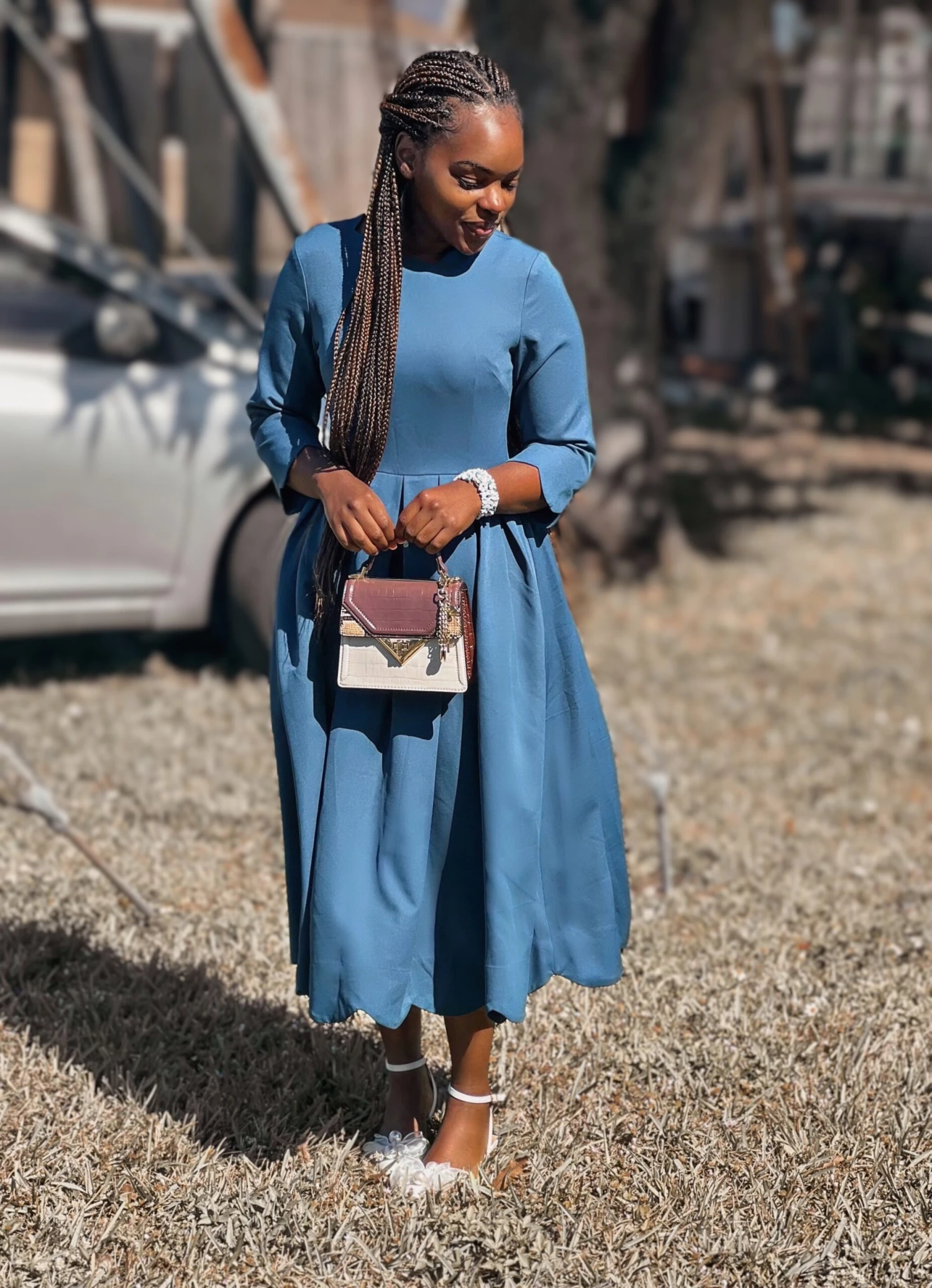 Berlin Teal Scalloped Dress 4 Berlin Teal Scalloped Dress - Image 2