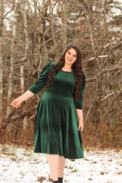 Capri Emerald Velvet Puff Sleeve Dress -Women Dresses Store 34D9122D 00DE 4ED1 A48F 76D410CFD4BE