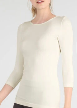 Chelsea 3/4 Sleeve Ivory Seamless Top