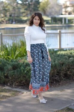Reina Navy Boho Maxi Skirt -Women Dresses Store 44D84F98 D615 45A8 8103 BF5745D62105