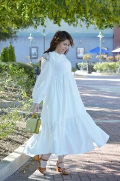 Ruth White Embroidered Cotton Dress -Women Dresses Store 48838C3F 94AD 4B6B 9541 620928F24DA3