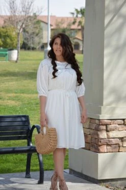 Brianna White Smocked Dress -Women Dresses Store 4E82E1FB 993F 4F84 B6EE 1CD1EC7DA80F