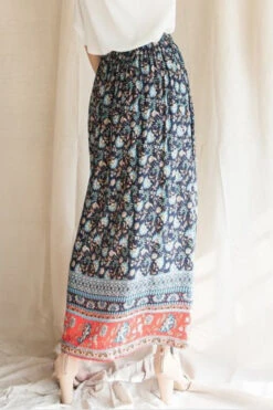 Reina Navy Boho Maxi Skirt -Women Dresses Store 52ABC5E6 BD51 4B30 8BAD 3C8E51559401