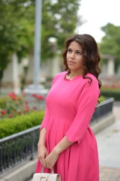 Berlin Scalloped Fuchsia Pink Dress -Women Dresses Store 52C499F6 9C45 442B A40F D82912202543