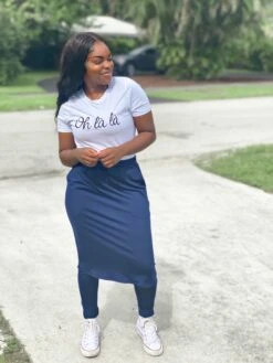 Palermo Navy Athletic Skirt (long Leggings) -Women Dresses Store 57C01ED3 FD5E 465C B1F6 145E7BE42349