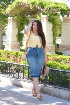 Earlene Vintage Wash Denim Skirt -Women Dresses Store 58AA70BE 4B38 4F5E A9F0 A1B1DBBEFB85