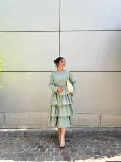 Amalfi Sage Ruffled Dress -Women Dresses Store 5E003A31 00EA 4335 B592 CB617AD2BE67