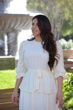 Madrid Ivory Ruffled Dress -Women Dresses Store 60D2724D 691F 4E7B B031 313CB8FD356F
