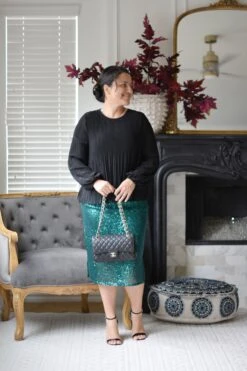 Kyllie Emerald Green Sequin Skirt -Women Dresses Store 6245D2CA D614 4605 9780 F6AEDB244DB0