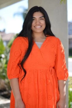 Althea Orange Eyelet Dress -Women Dresses Store 64364206 B143 4C78 9BCA 0E32AC191F7B