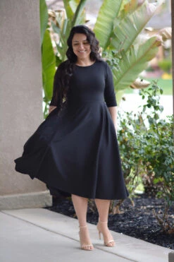 Millie Black Full Midi Dress -Women Dresses Store 64F34010 4EA2 4981 A34B 4EC41019C460 810e869b 67d3 4ef3 b552 0faf74121a86