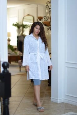 Aya Cotton White Eyelet Duster -Women Dresses Store 68CEE7DF 6ED8 4DF8 89D3 EABE364FA752