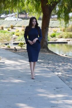 Lille Navy Scalloped Dress -Women Dresses Store 69616AA1 50D3 4E18 90F7 121BC315D91A