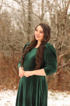 Capri Emerald Velvet Puff Sleeve Dress -Women Dresses Store 6D0B370D FE5C 4DC0 886C B66D934437F2