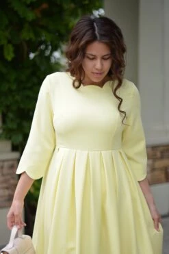 Berlin Scalloped Yellow Dress -Women Dresses Store 6D9B347D 1193 4606 990A A429963CEEA2