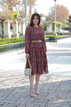 Asher Burgundy Floral Textured Dress -Women Dresses Store 6DBA82FC 0D2E 4E22 A286 2E16E76365FB d80b5232 d79b 4816 b3a5 dcfb338961f3