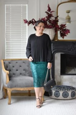 Kyllie Emerald Green Sequin Skirt -Women Dresses Store 7134B786 EBCF 4E2C AEDA 08343B310B71