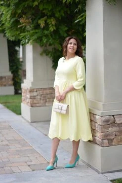 Berlin Scalloped Yellow Dress -Women Dresses Store 72D476E6 2FB6 4677 9AE2 298E477255C2
