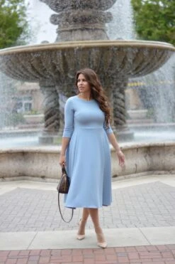 Valencia Blue Midi Dress -Women Dresses Store 7477F128 D386 4B1D BE2C 360CC86D4524