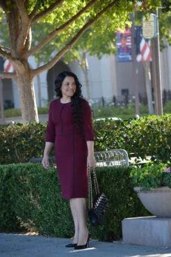 Athens Burgundy (Black Piping) Dress -Women Dresses Store 7BA27218 675C 43CC 98AA 16BF7AE72654