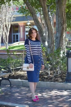 Chania Indigo Denim Buttoned Skirt (Skirt Society Exclusive) -Women Dresses Store 7EC798AD 3710 4F19 B50A 2988653B55D7