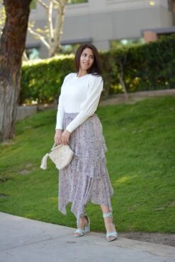 Belinda Lavender Floral Skirt -Women Dresses Store 7F61AEDA 1100 4632 9DA2 692C65CAA831