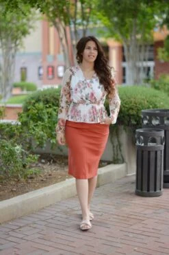 Justine Terra Cotta Denim Skirt -Women Dresses Store 8068A4CD A0AD 454F A9DA 1DB9F3BBDDBD